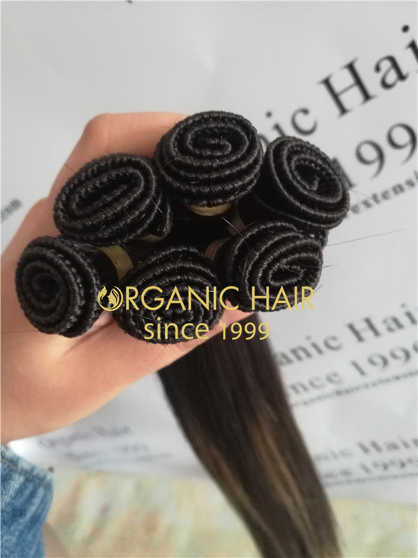 High quality hand tied weft hair extensions Chinses factory J13